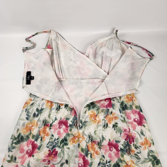 Lulus Fly Me to Florence White Floral Print Ruffled High-Low Dress Size Small - Picture 16 of 16